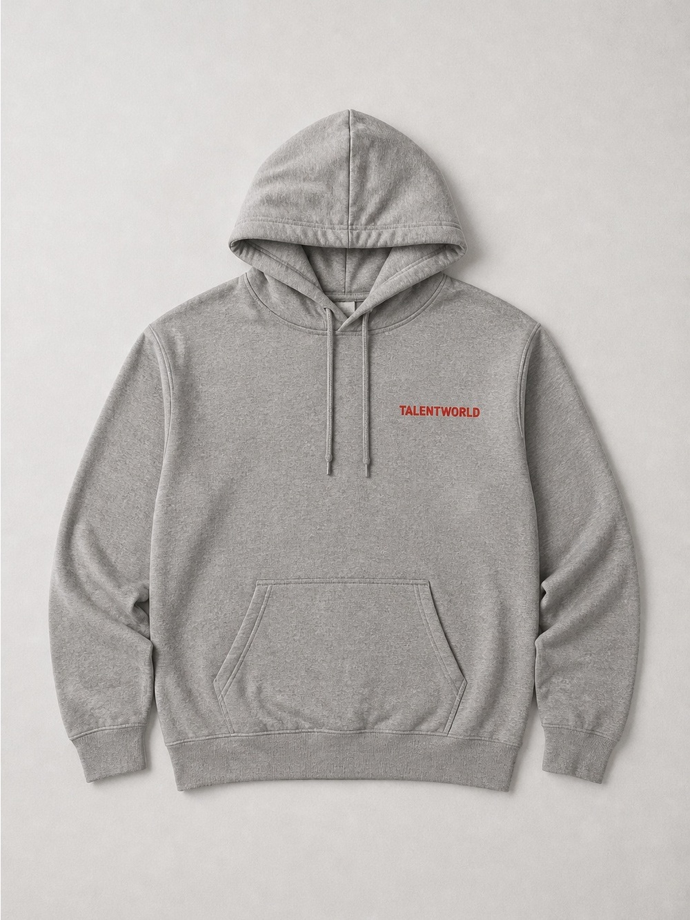 TalentWorld Gray Pullover Hoodie with Red Logo